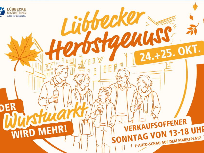 Lübbecker Herbstgenuss - Der Wurstmarkt wird mehr! Mit E-Auto-Sonntag