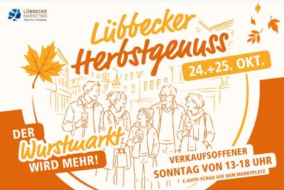 Lübbecker Herbstgenuss - Der Wurstmarkt wird mehr! Mit E-Auto-Sonntag Lübbecker Herbstgenuss - Der Wurstmarkt wird mehr! Mit E-Auto-Sonntag